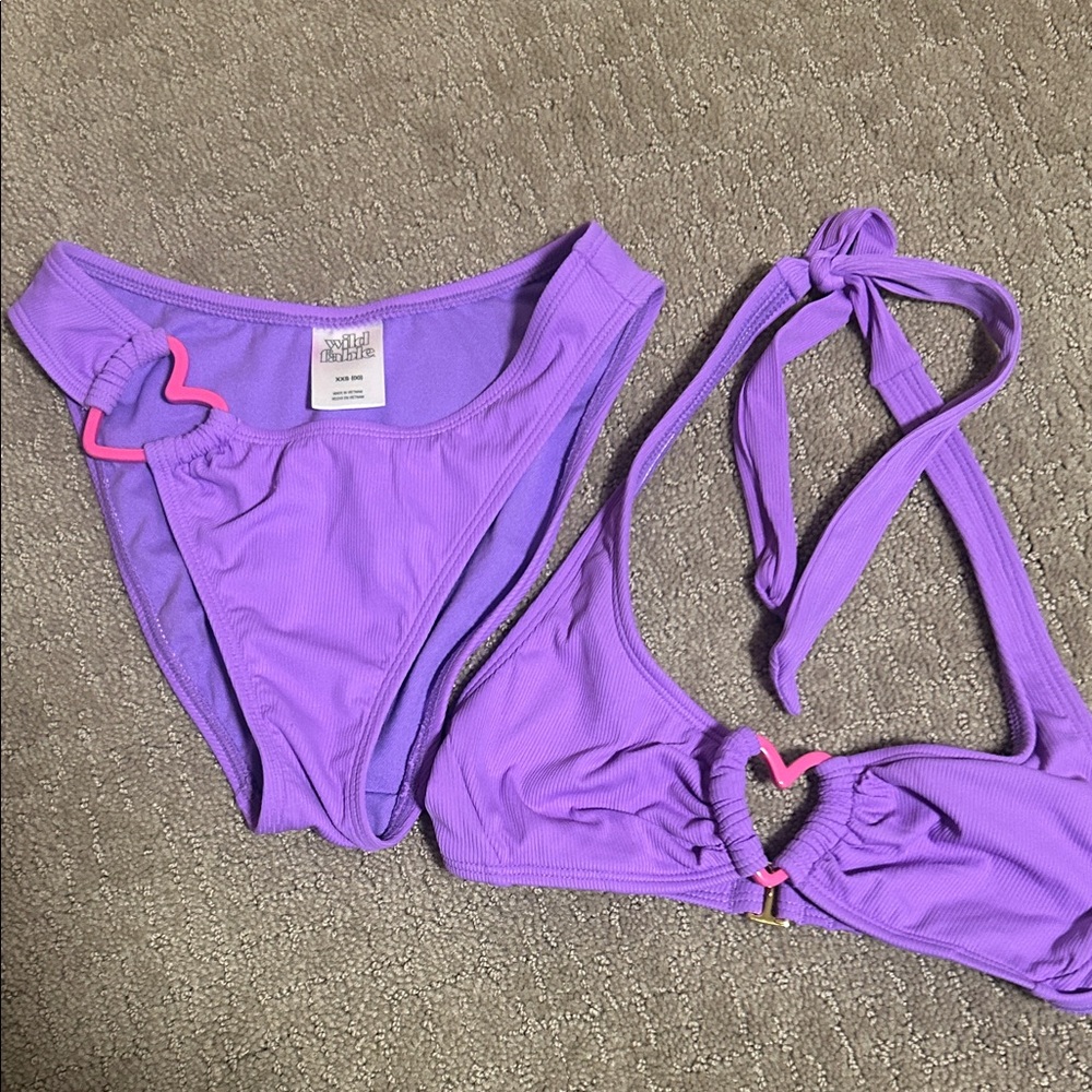 Purple Target Bikini Set with Heart